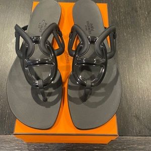 Brand New Hermes Black Egerie sandal